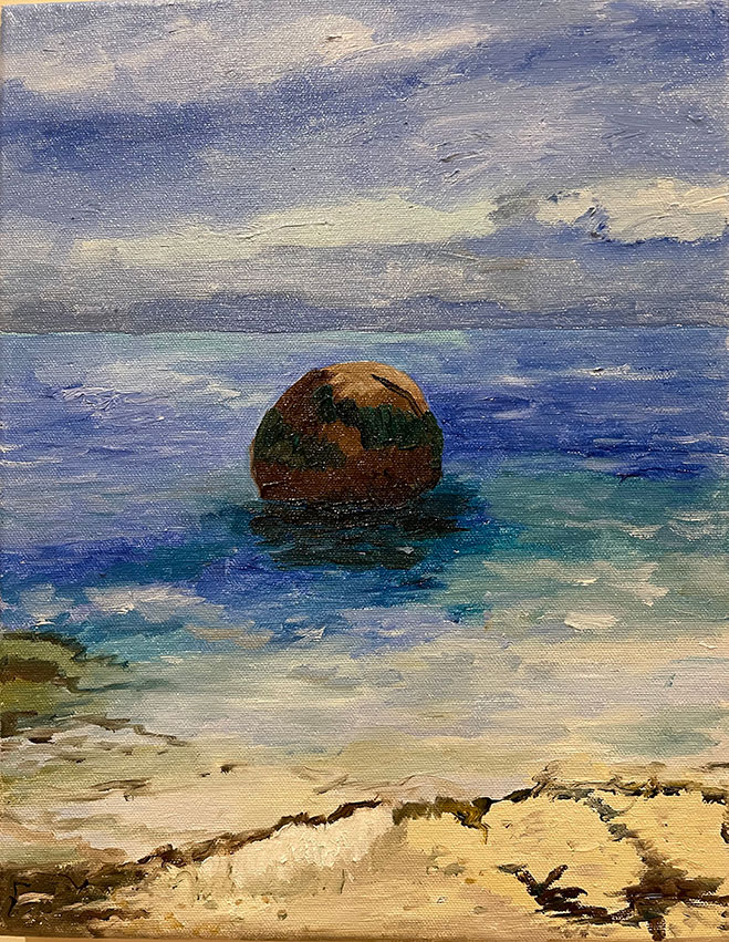 North Sea Beach Rock 2 - 14 x 11 - Oil on Canvas North Sea Beach Rock 2 - 14 x 11 - Oil on Canvas